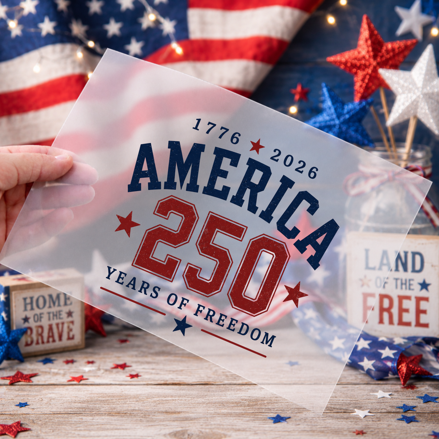 Patriotic DTF Print - America Varsity Font Design
