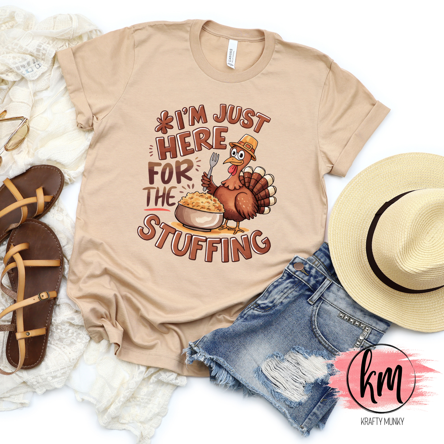 Fall DTF Print, I'm Just Here for the Stuffing