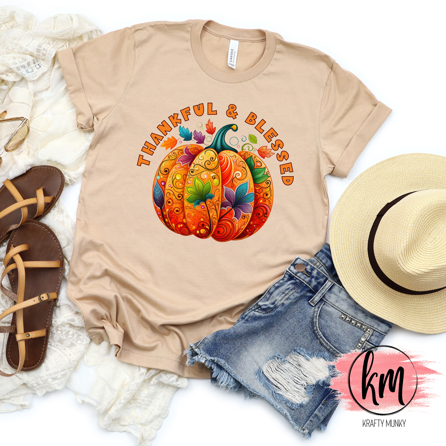 Fall DTF Print, Thankful and Blessed