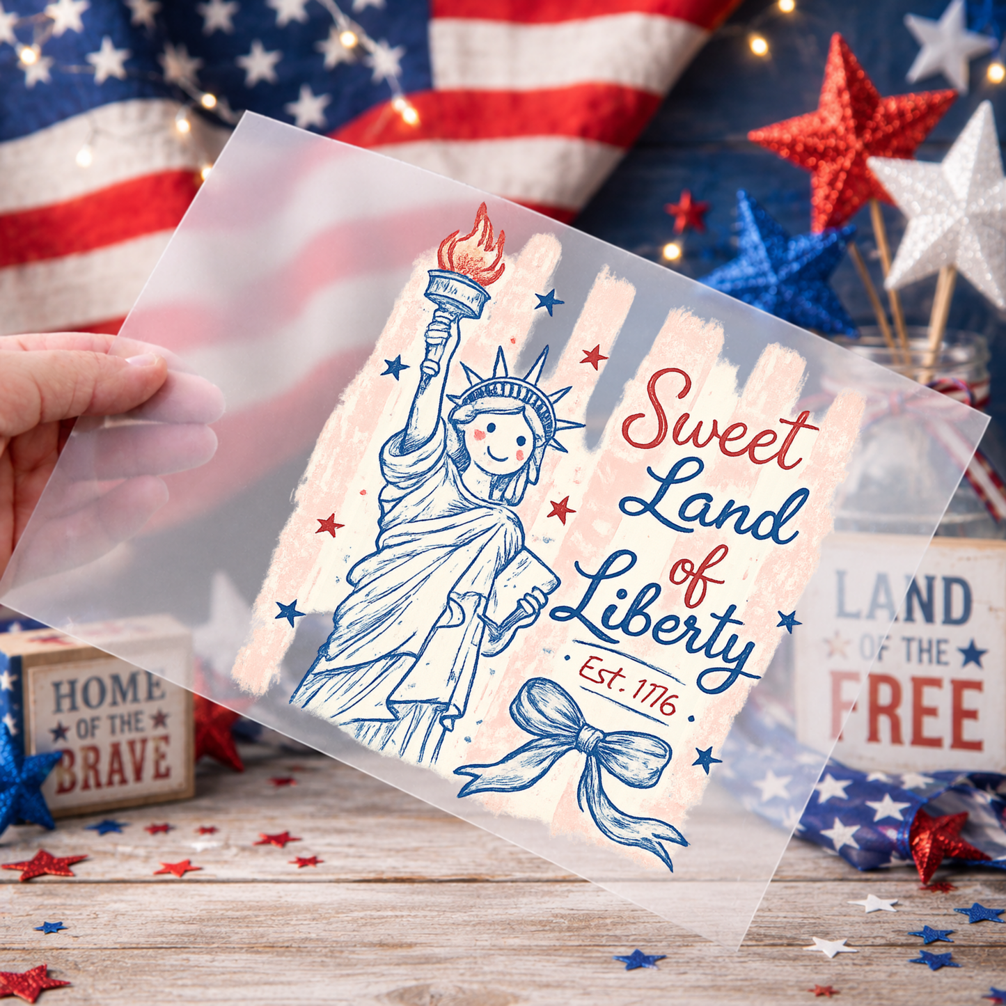 Patriotic DTF Print - Sweet Land of Liberty