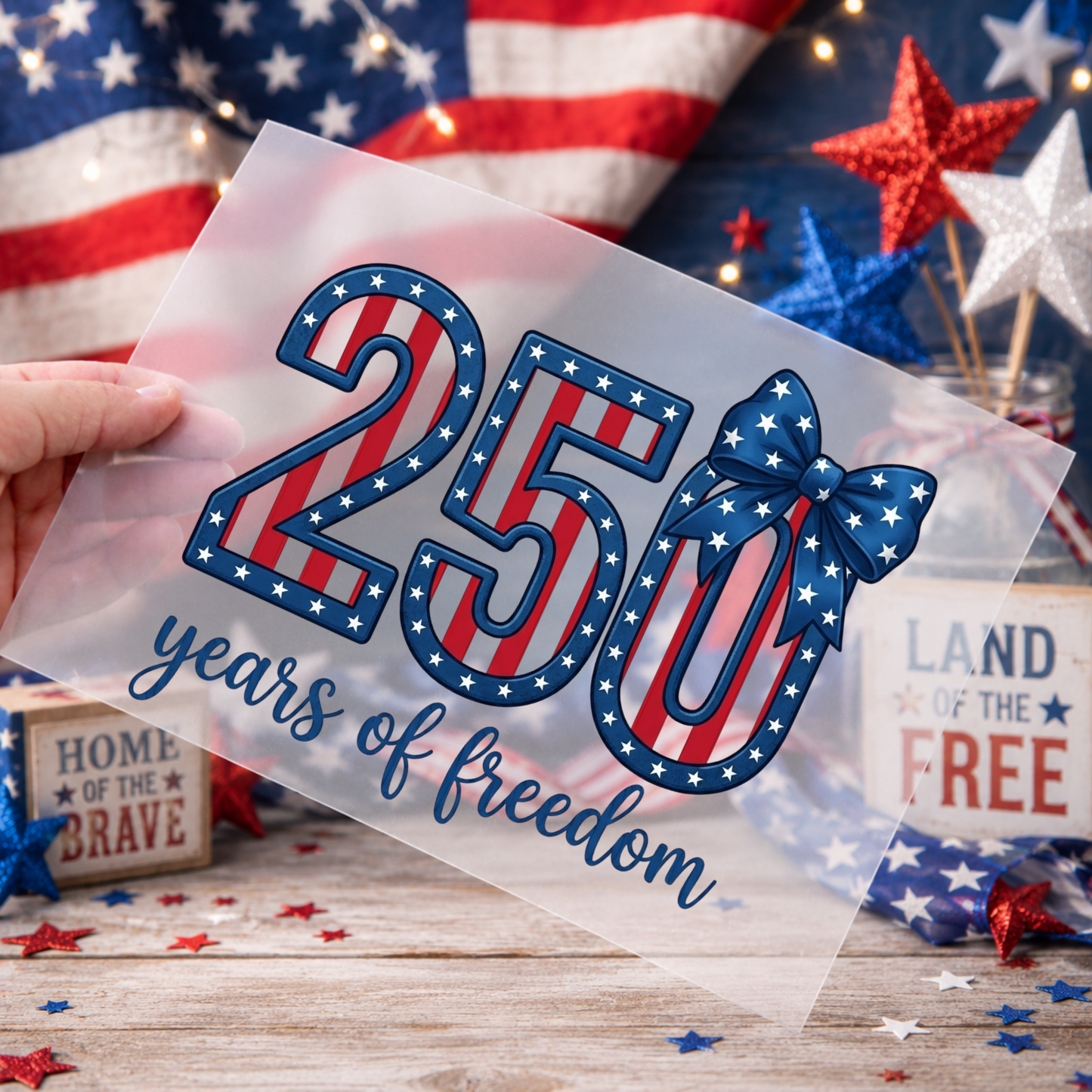 Patriotic DTF Print - 250 years of freedom