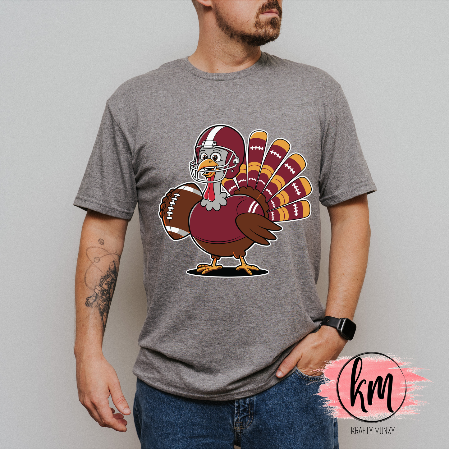Fall DTF Print, Football turkey