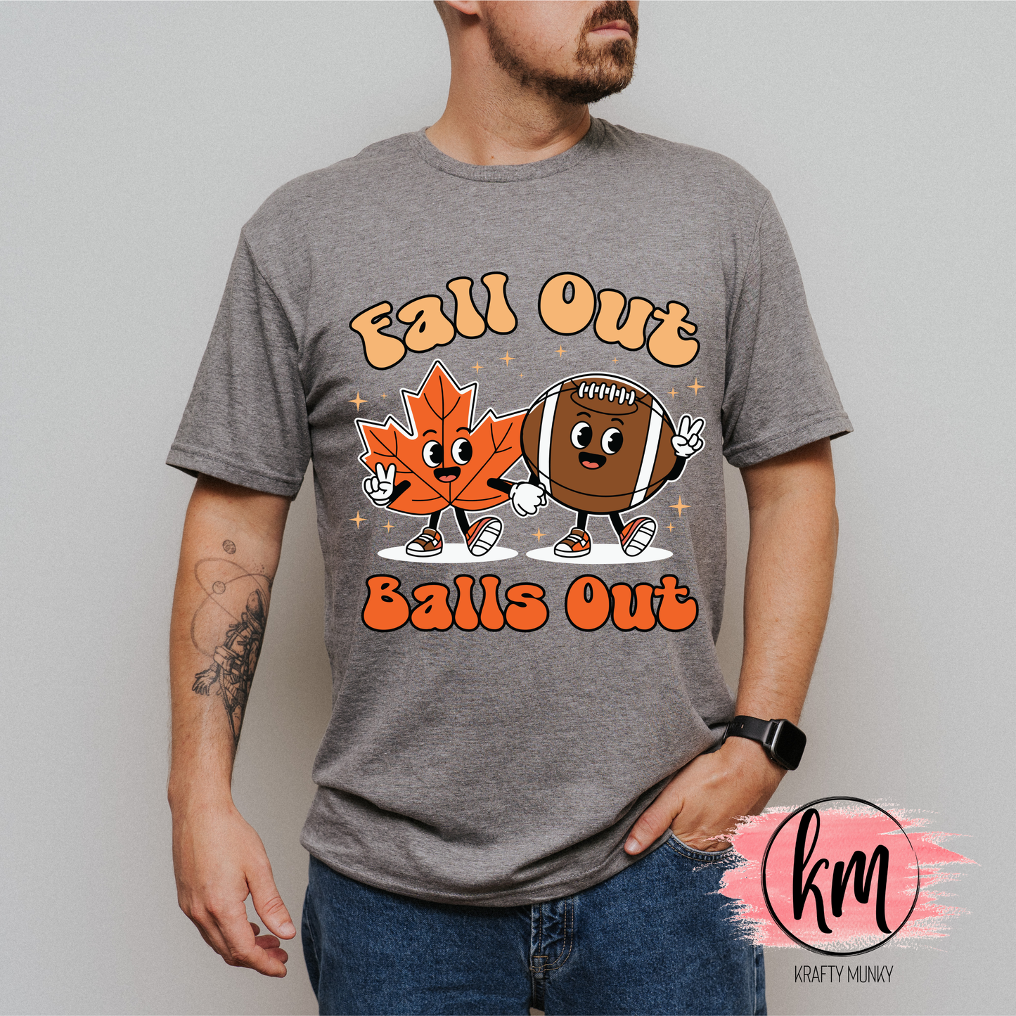 Fall DTF Print, Fall Out Balls Out