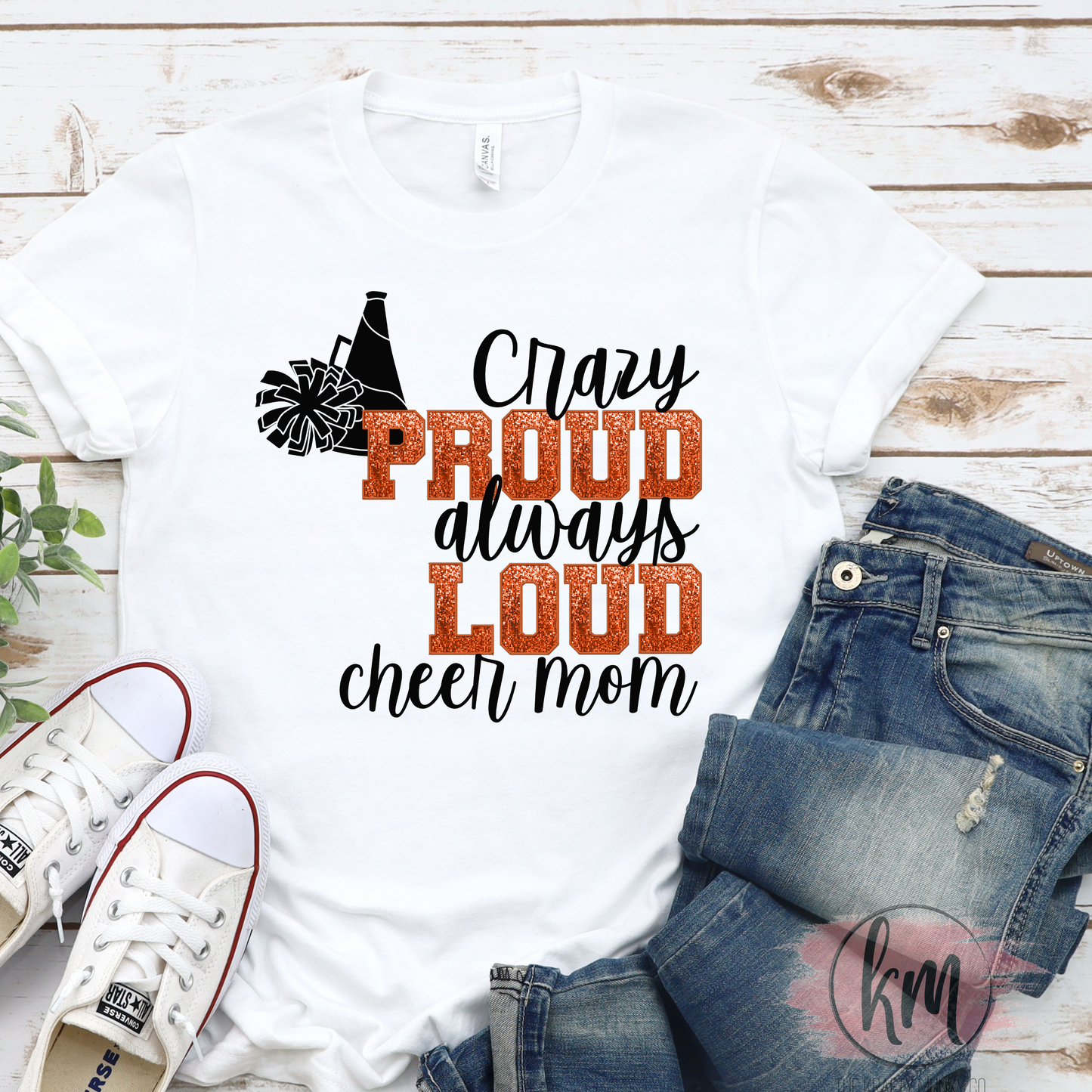 Cheer Mama DTF Print, Cheer Mom Orange & Black Design