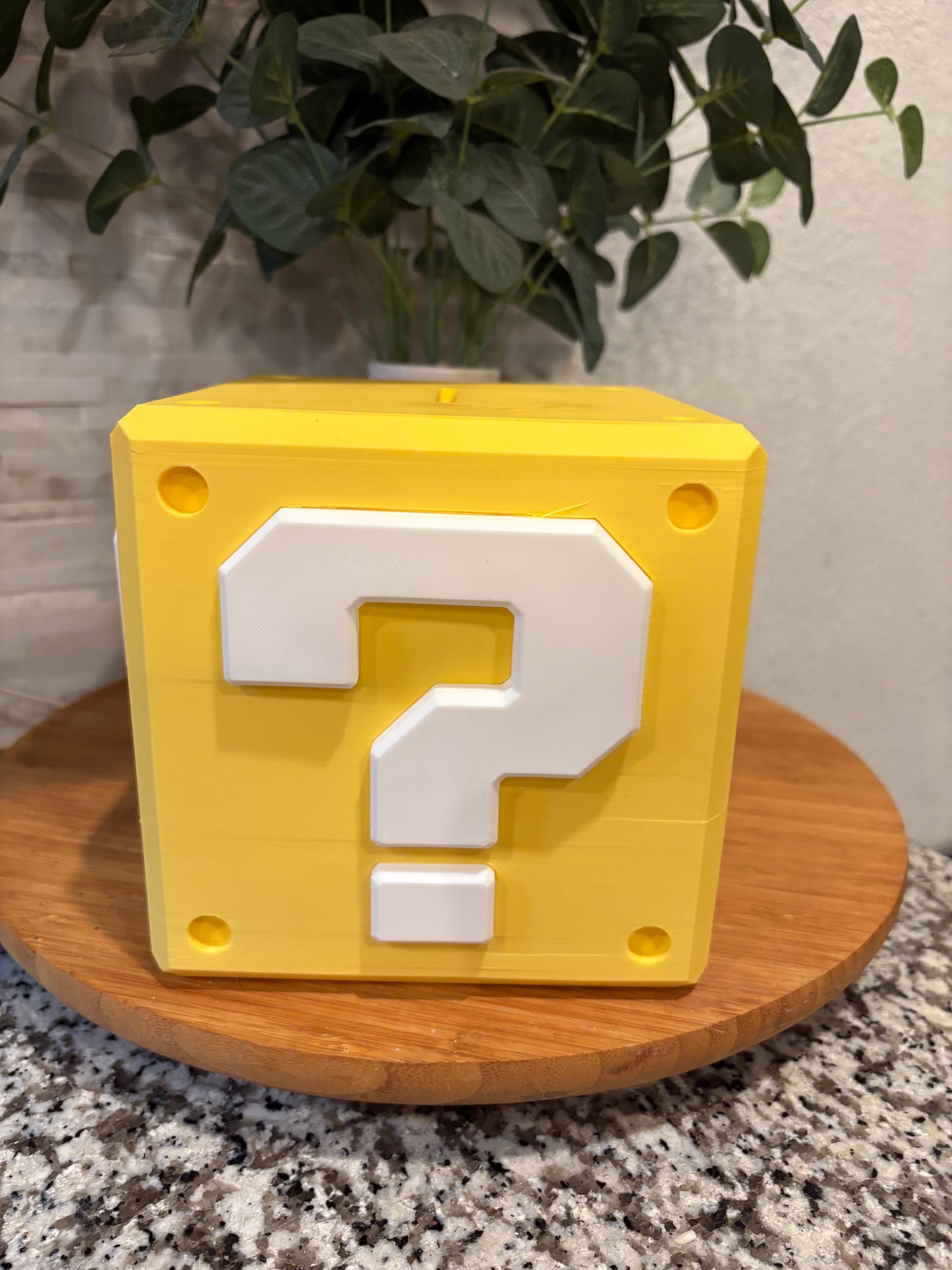Yellow Question Mark Brick Smashable Piggy Bank – Fun Break-to-Open Savings Bank