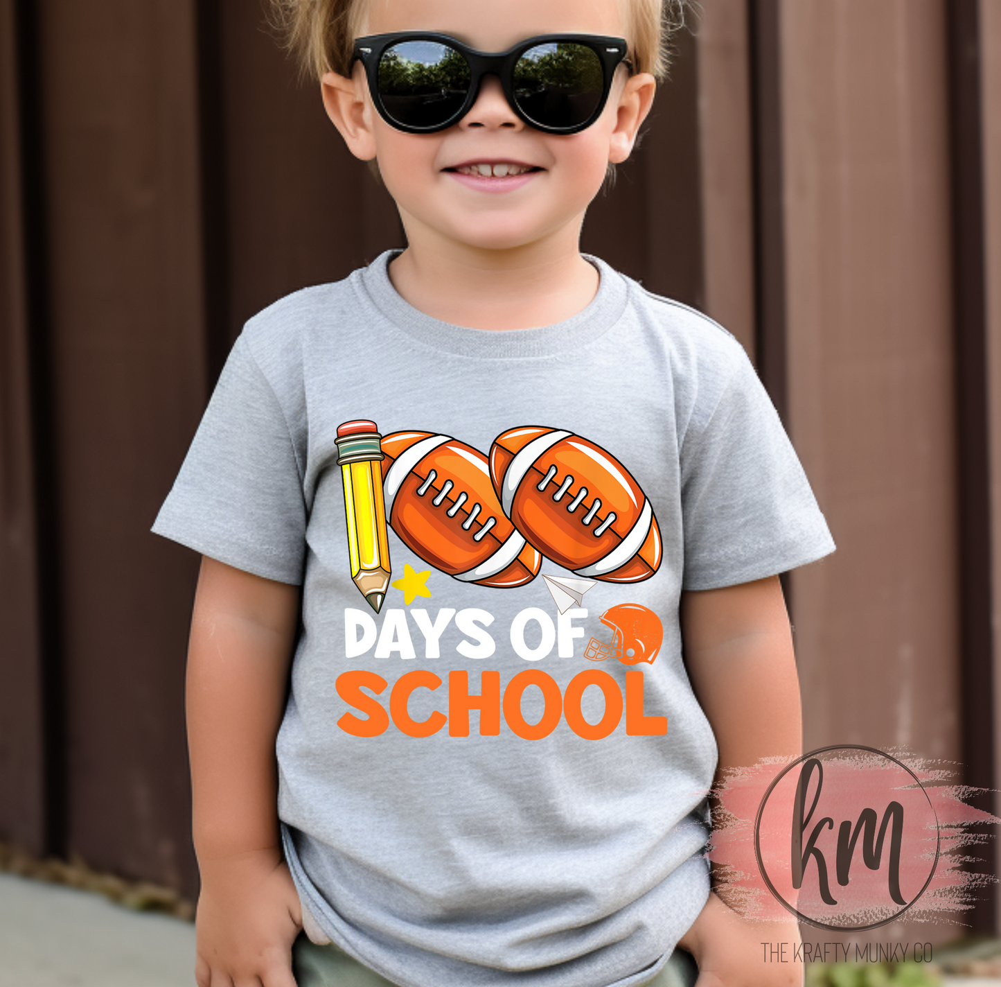 100 Days of School Football, 100th Day of School Tshirt