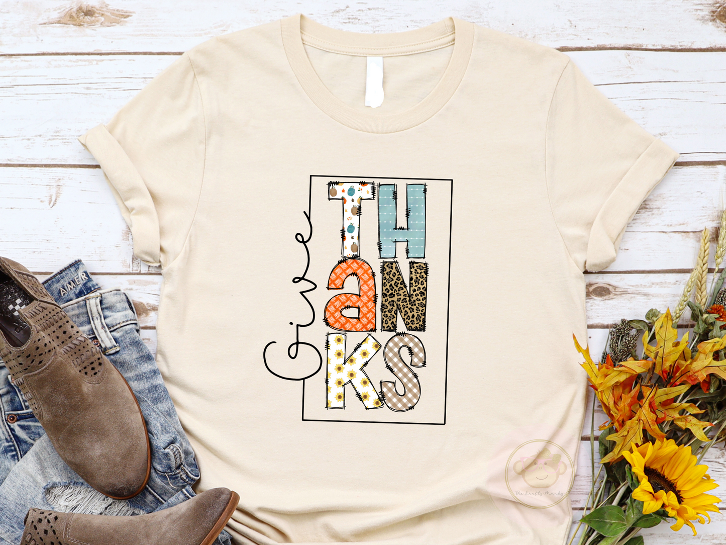 Give Thanks Doodle Fall Tshirt
