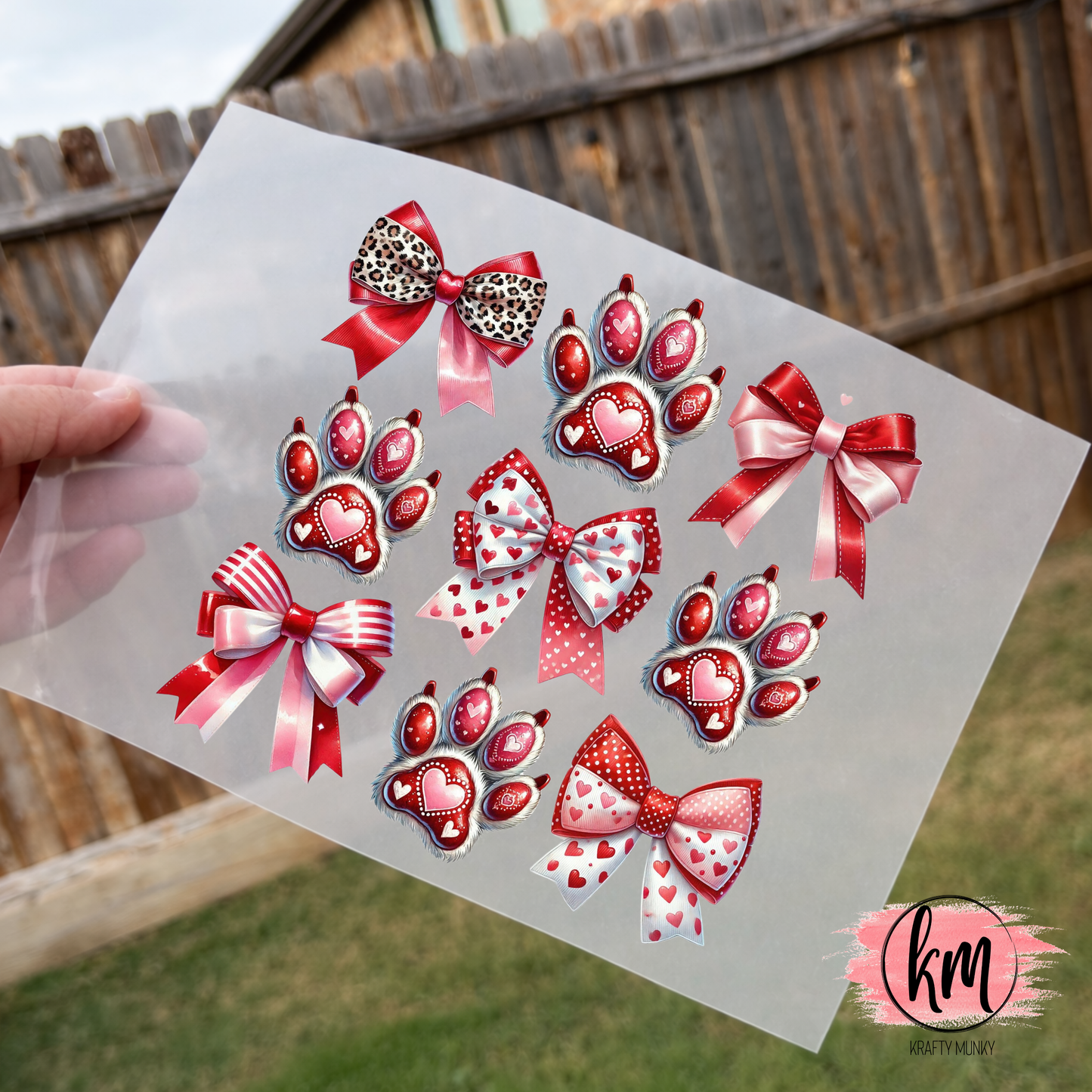 Valentine DTF Print Paw Prints