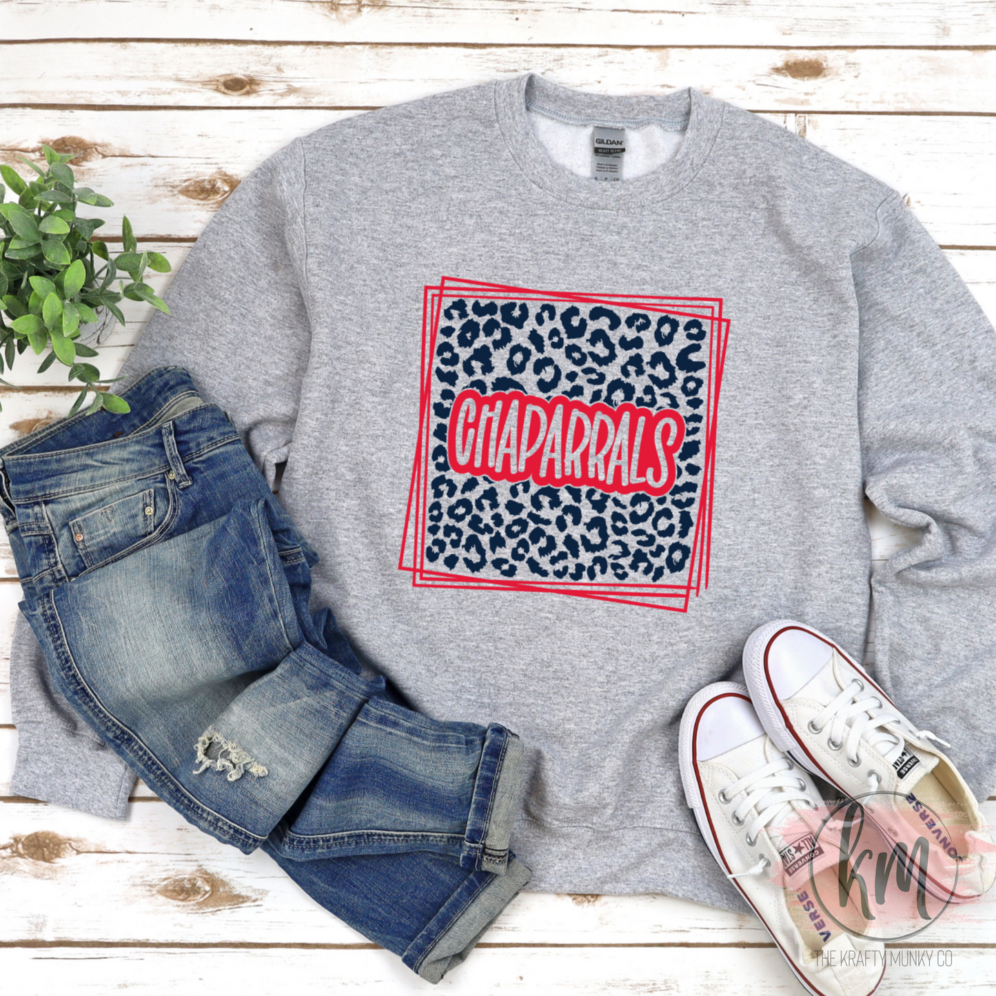 Aubrey Sweatshirt, Aubrey Chaps Leopard Square Design