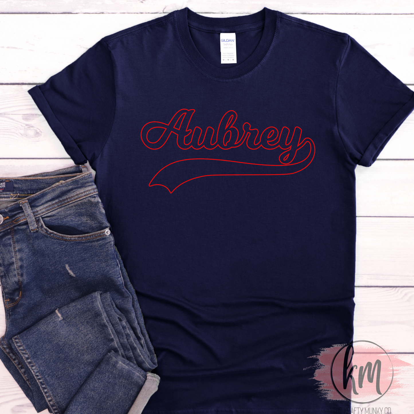 Aubrey Red Outline Design