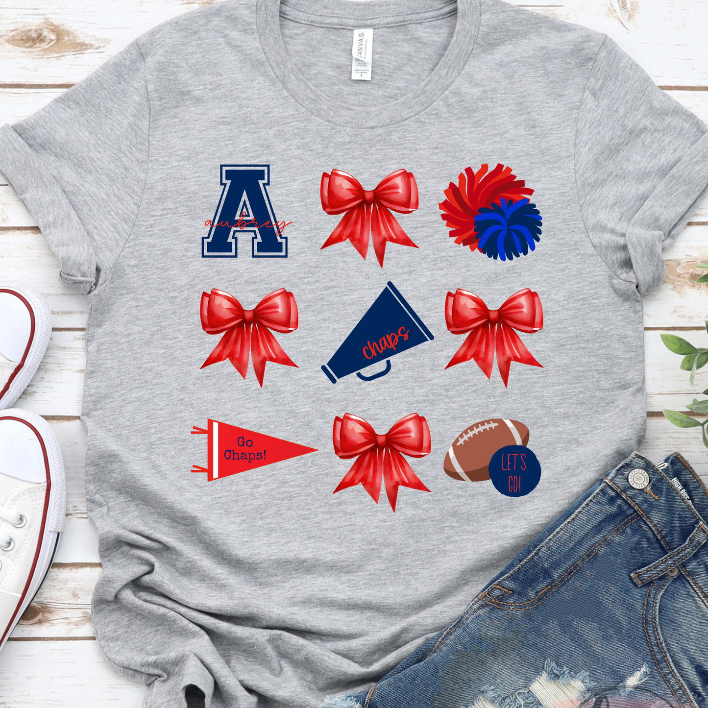 Aubrey Chaps Football Cheer Tshirt