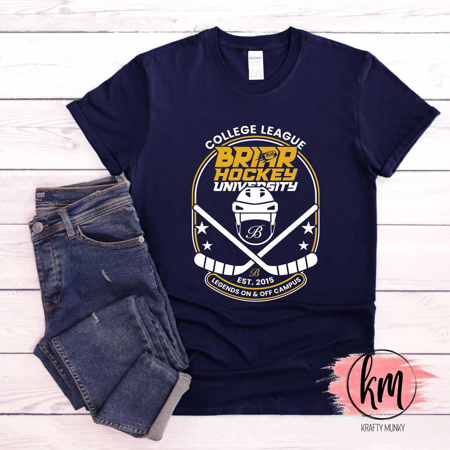 Off Campus Inspired Tshirt -Briar Hockey Crest
