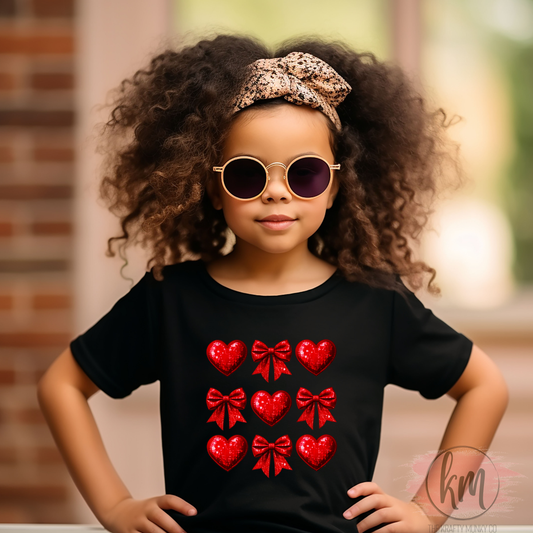 Valentine DTF Print- 9 Design Heart & Bow