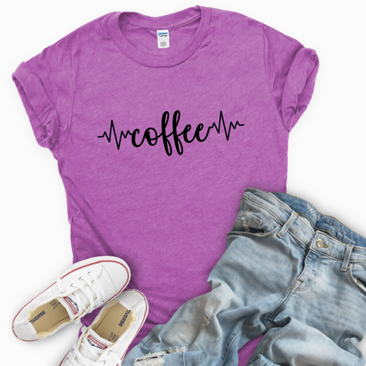 Coffee T-Shirt, Funny Caffeine Lover Graphic Tee, Unisex Coffee Shirt