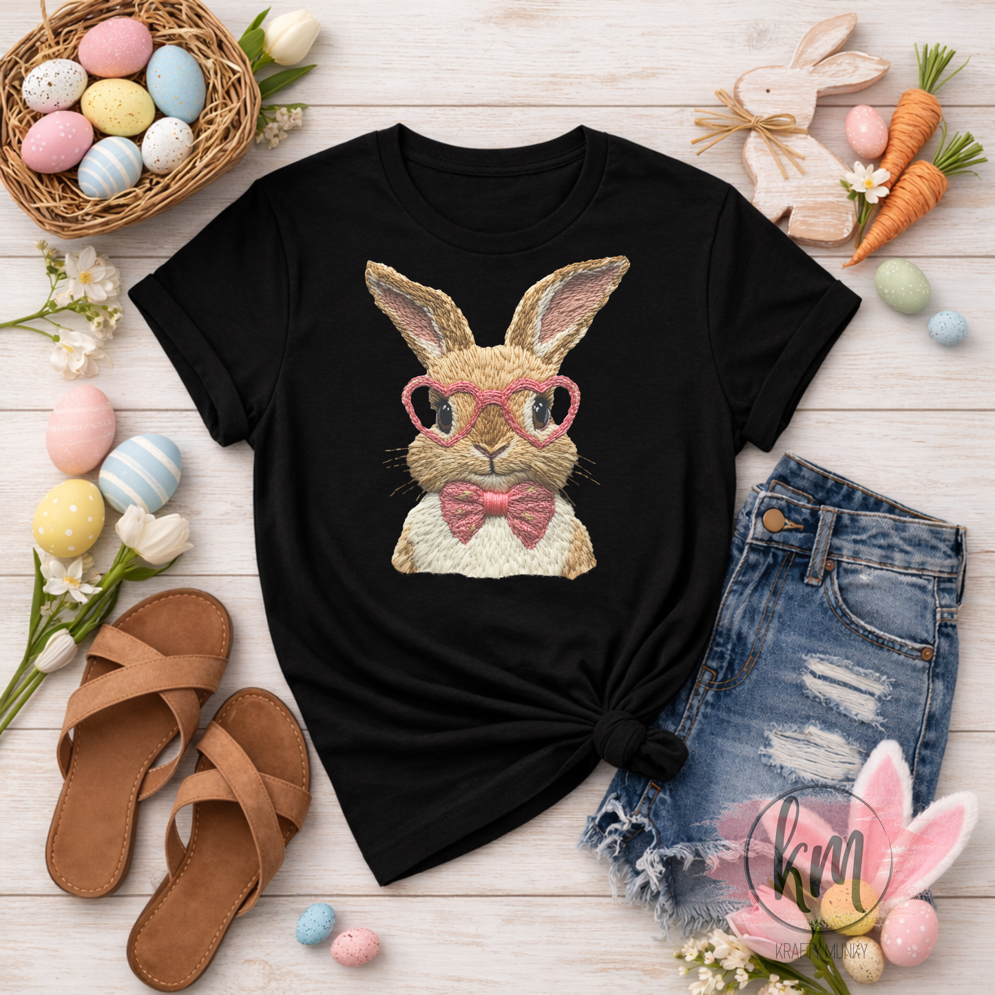 Easter Bunny w/Glasses Tshirt