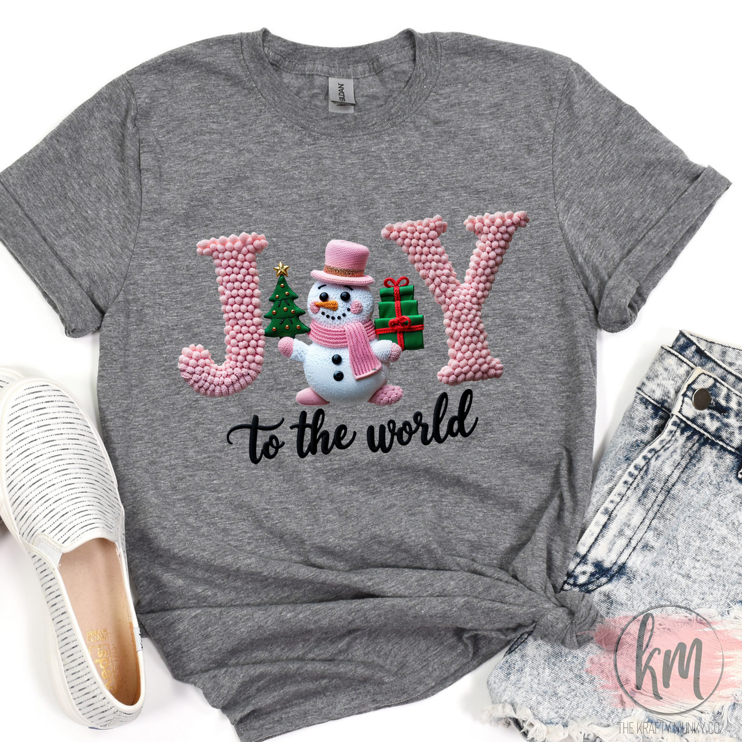 Joy to the World 3D Faux Yarn Tshirt
