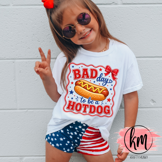 Patriotic Tshirt - Bad Day to be a Hotdog