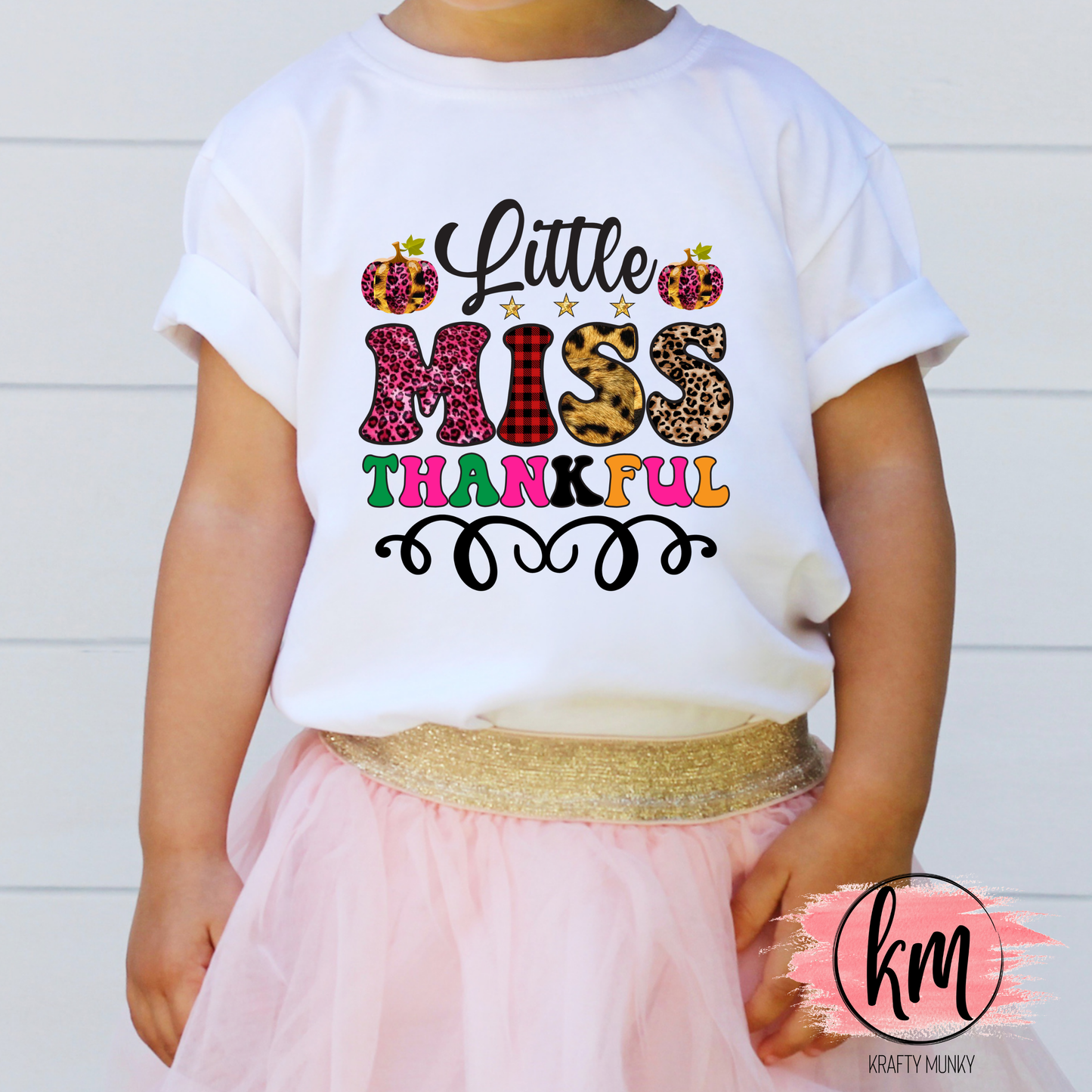Fall DTF Print, Little Miss Thankful