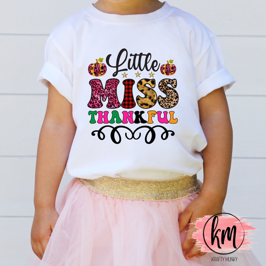 Fall DTF Print, Little Miss Thankful