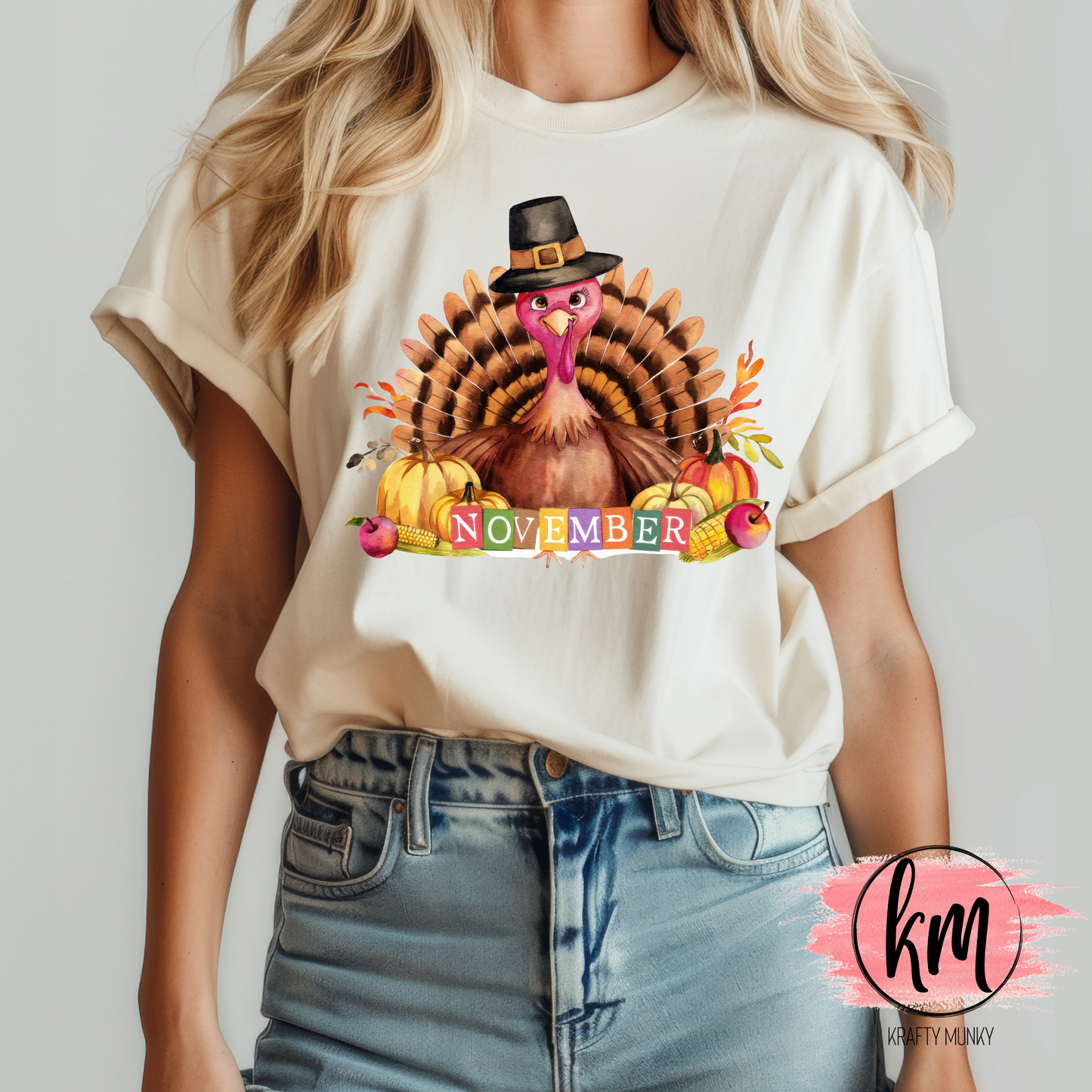 Thanksgiving Tshirt, November Tshirt, Fall Turkey Tshirt