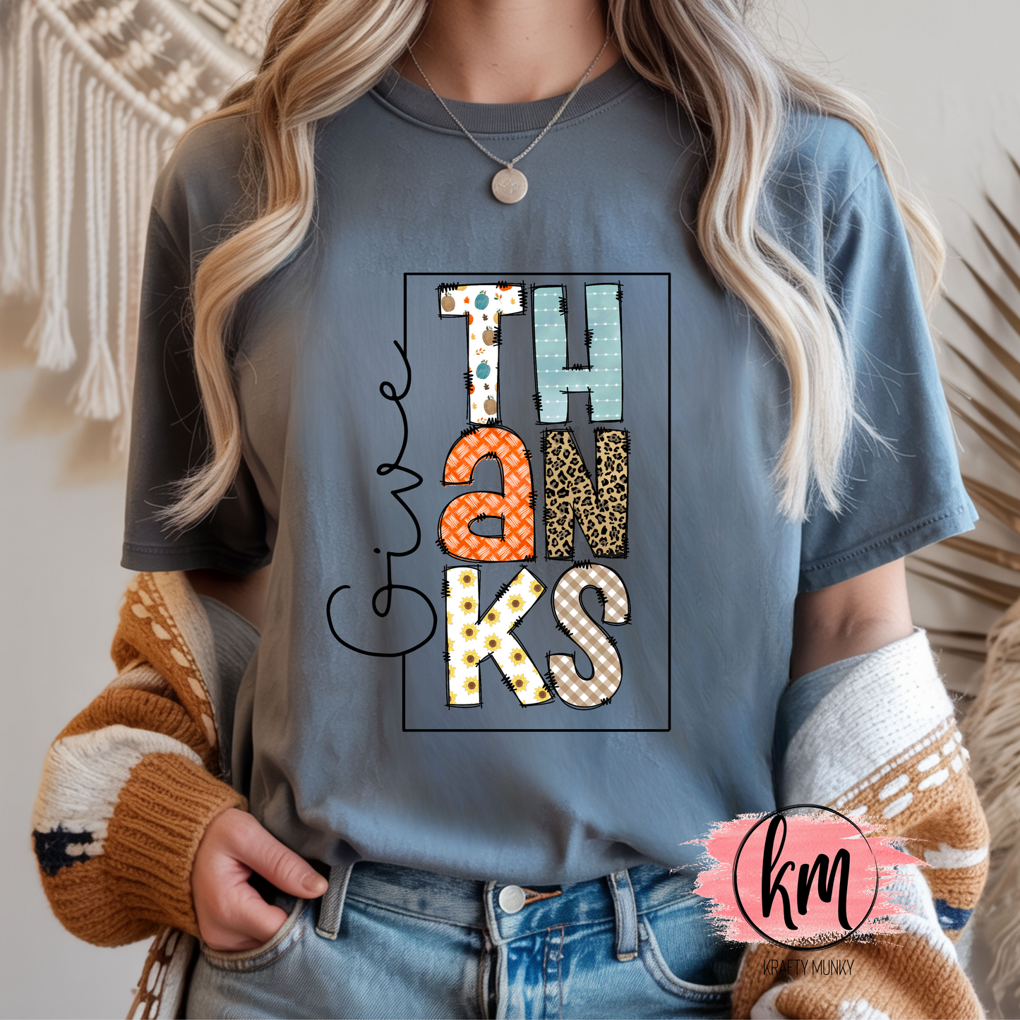 Fall DTF Print, Give Thanks Design