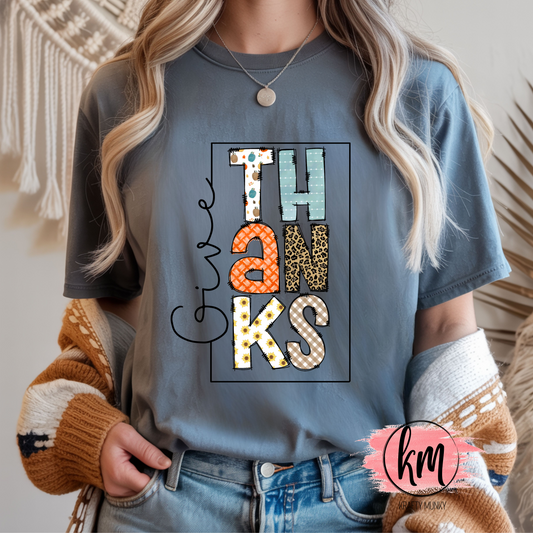 Fall DTF Print, Give Thanks Design