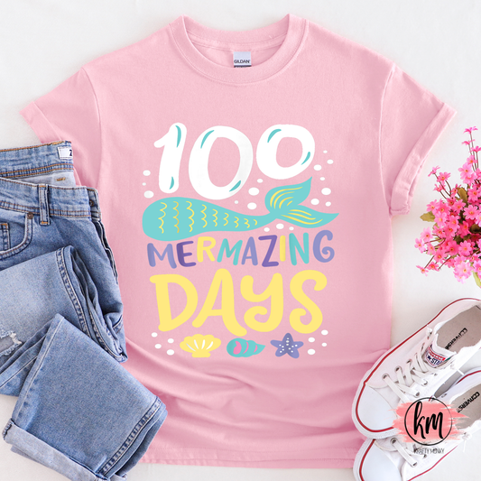 100th Day of School Shirt, Mermaid theme