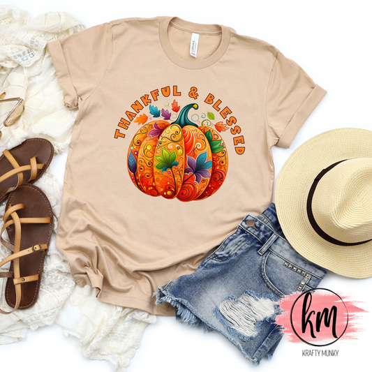 Fall DTF Print, Thankful and Blessed