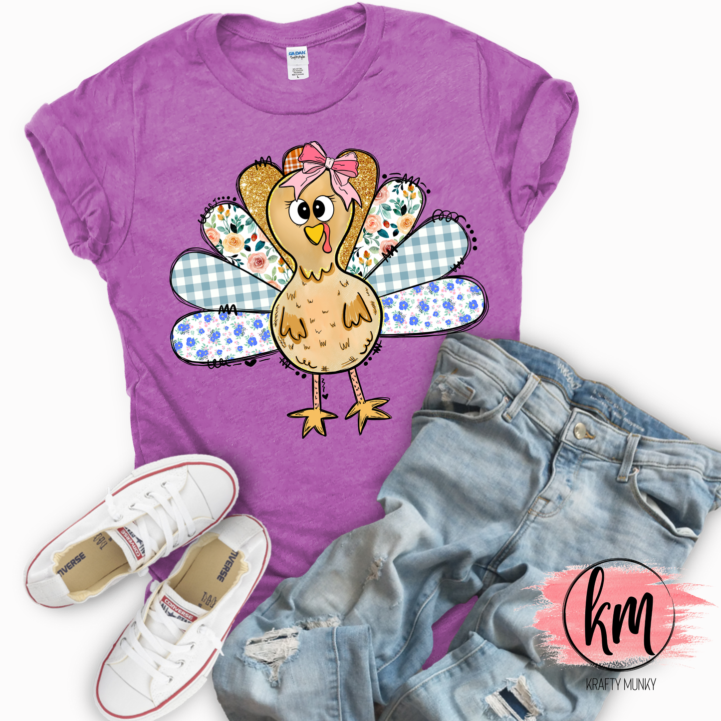 Fall DTF Print, Cute Turkey