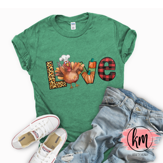 Fall tshirt, Love Thanksgiving tshirt