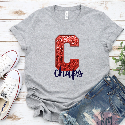 Aubrey Chaps Glitter School Spirit Tshirt