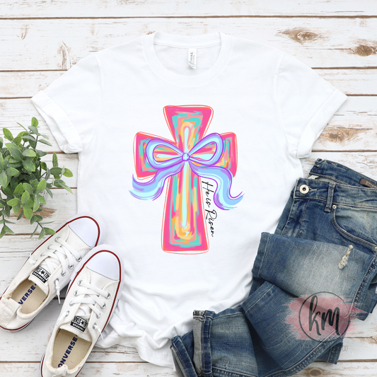 Easter Pastel Cross Tshirt