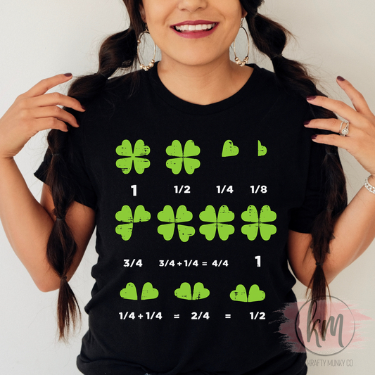 Clover Math tshirt,Teacher St. Patrick's Day tshirt, St. Patty's Day shirt