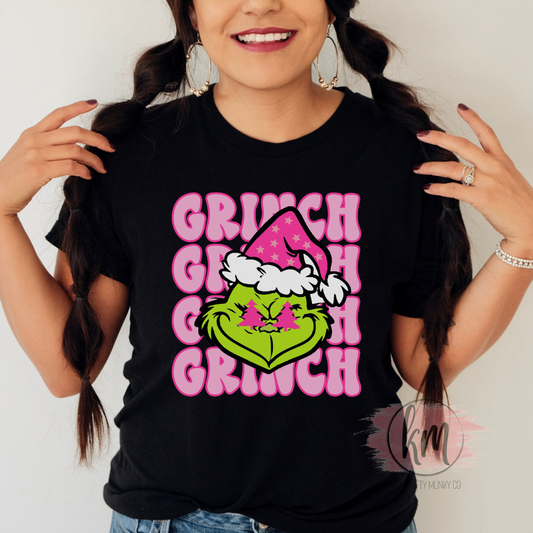 Pink Grinch Tshirt, Christmas Tshirt