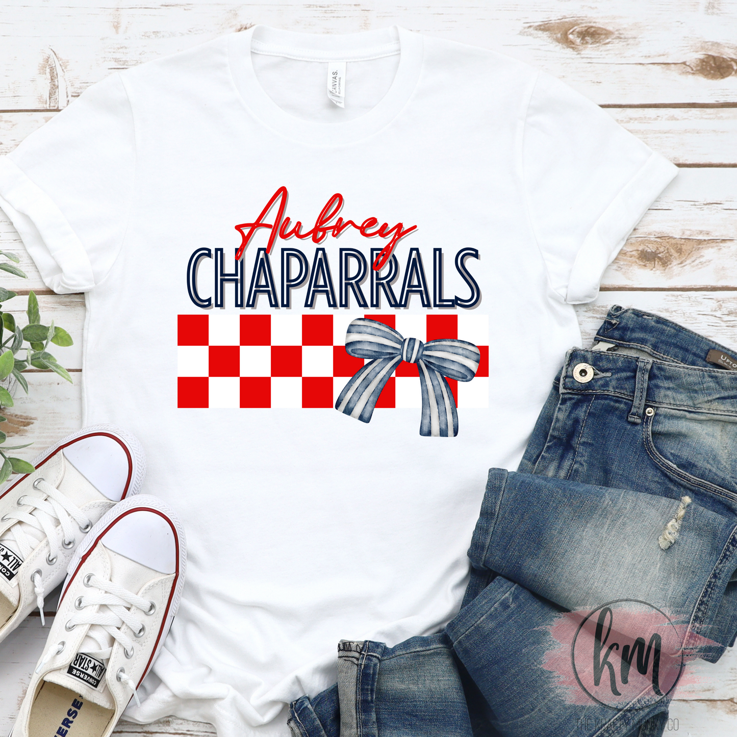 Aubrey Chaparrals Grid School Spirit Tshirt