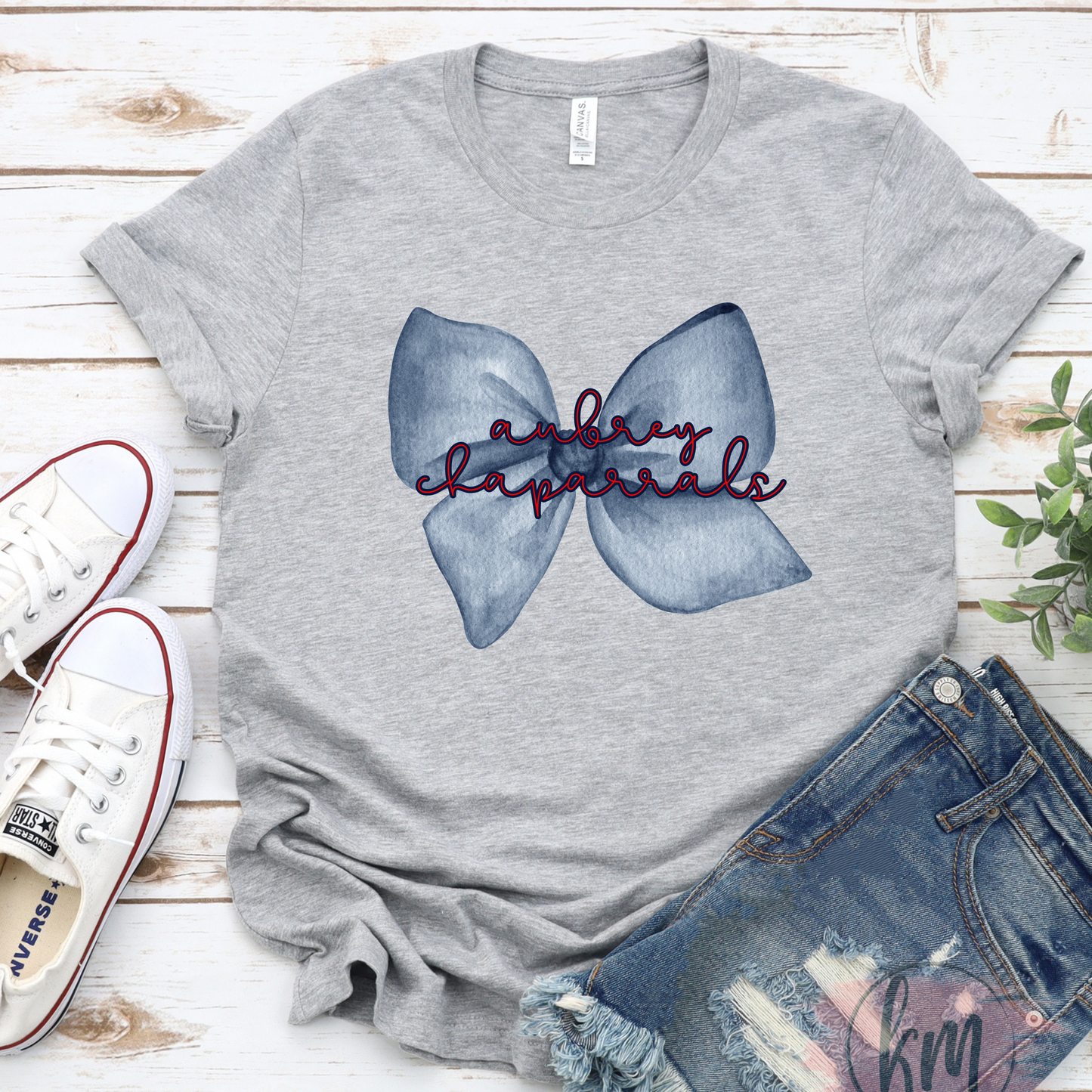 Aubrey Chaparrals School Spirit Bow Design, DTF Transfer, Ready to Press Design