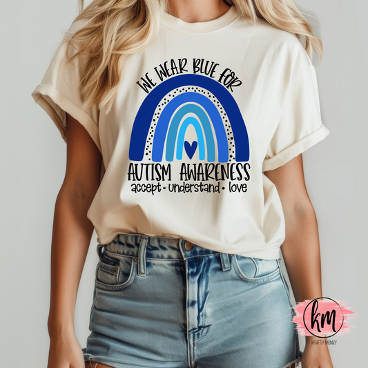 Autism Awareness Rainbow Design Tshirt