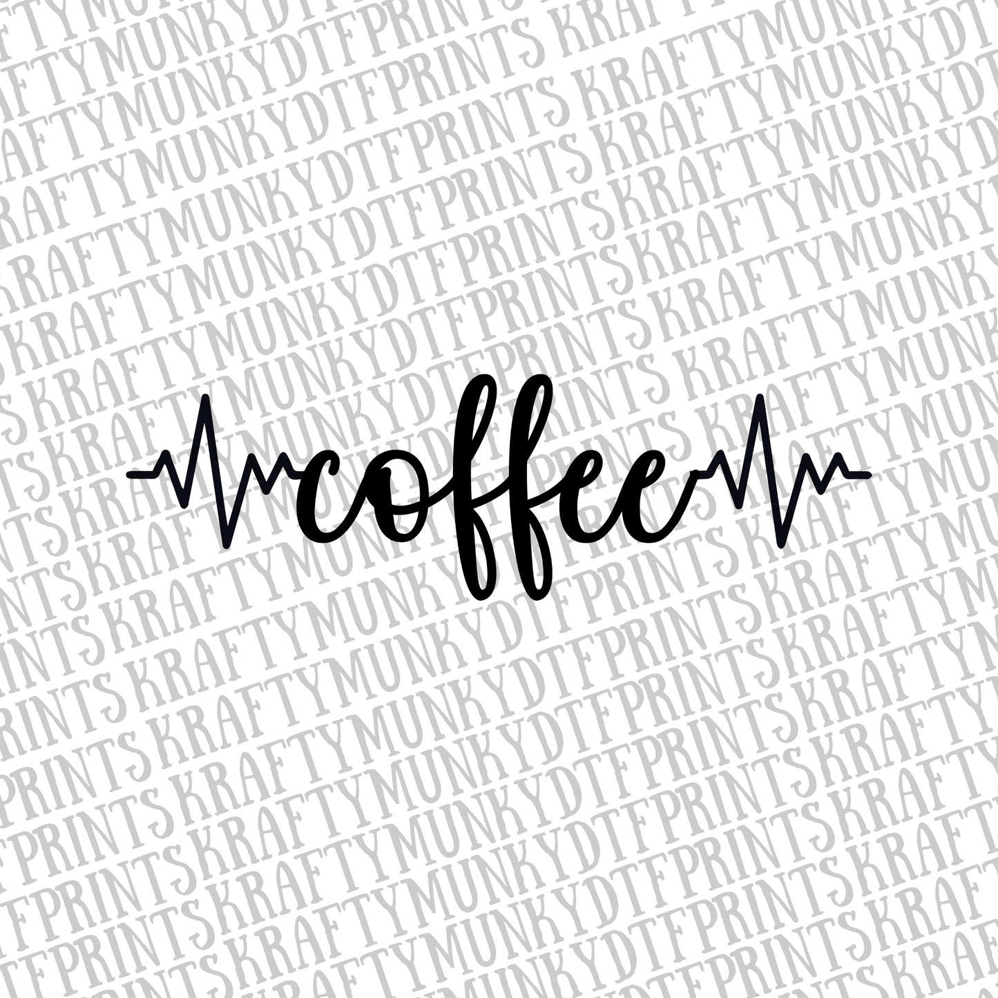 Coffee Heartbeat DTF Print