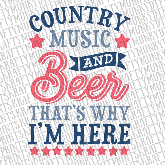 Country Music & Beer, Festival DTF Print