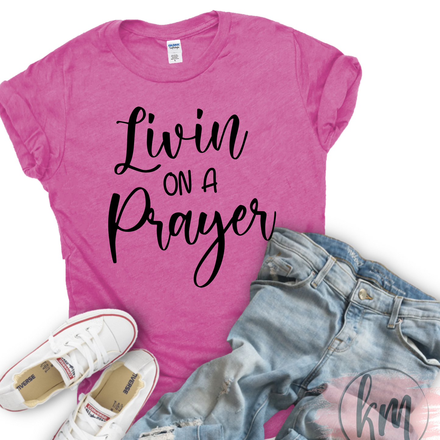 Living on a Prayer T-Shirt, Christian Inspirational Tee