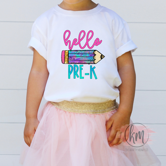 Hello PreK T-shirt, PreK Teacher T-shirt