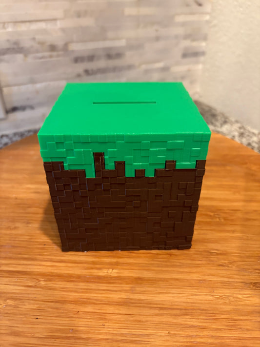 Green Pixel Block Piggy Bank – Gamer Coin Bank for Kids & Fans 💚💣