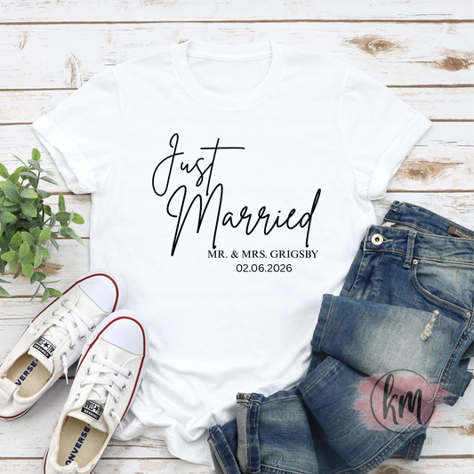 Just Married Custom Tshirt
