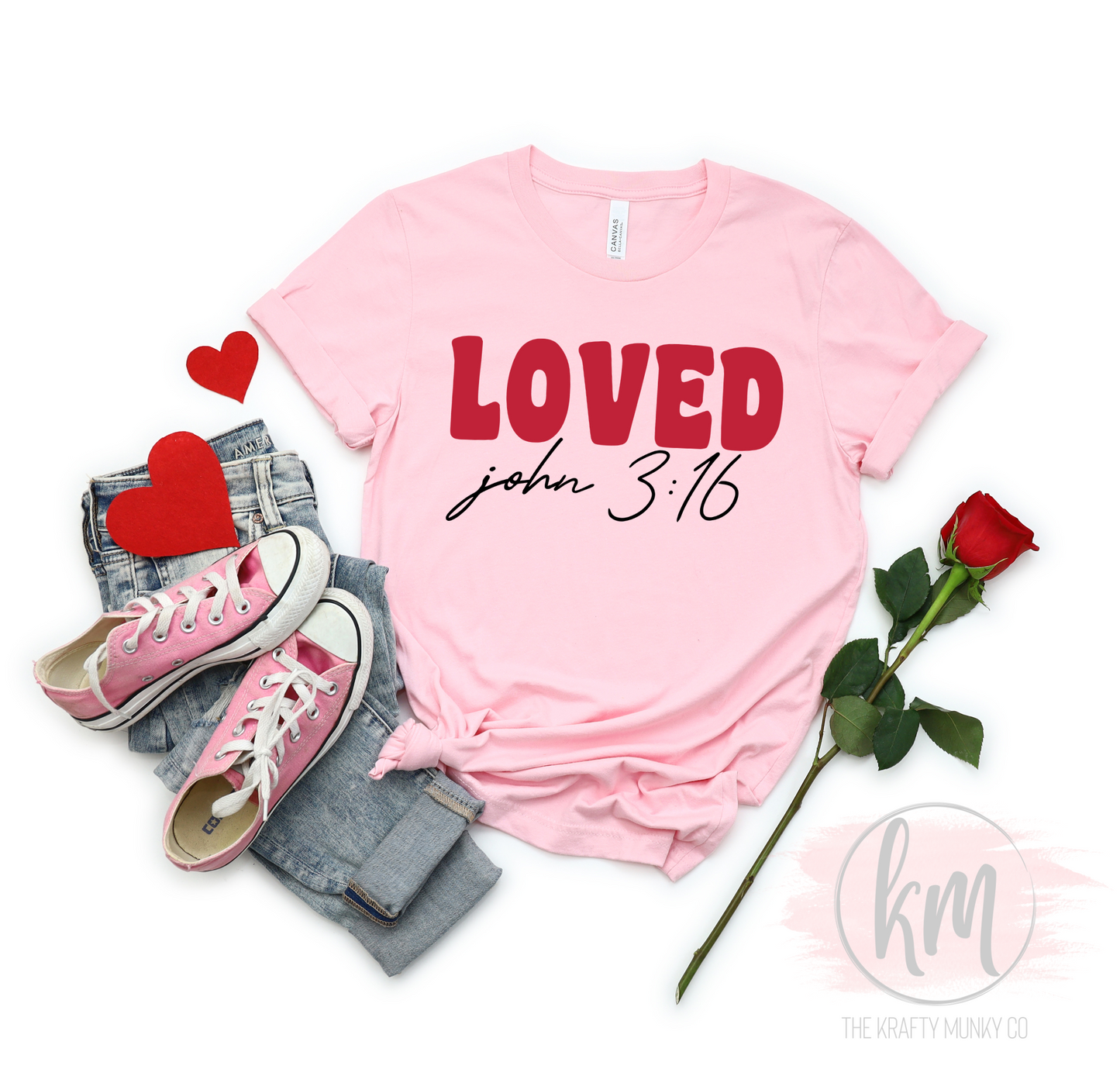 Valentine's Day Loved John 3:16 tshirt