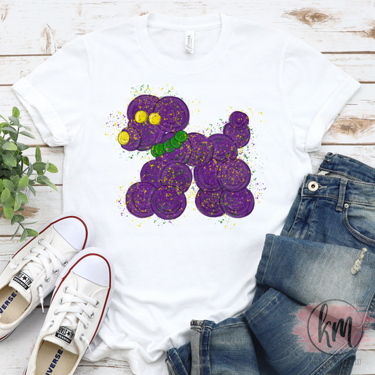 Mardi Gras Bead Dog Tshirt