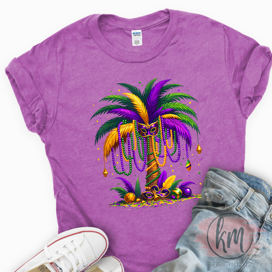 Mardi Gras Bead Tree Tshirt