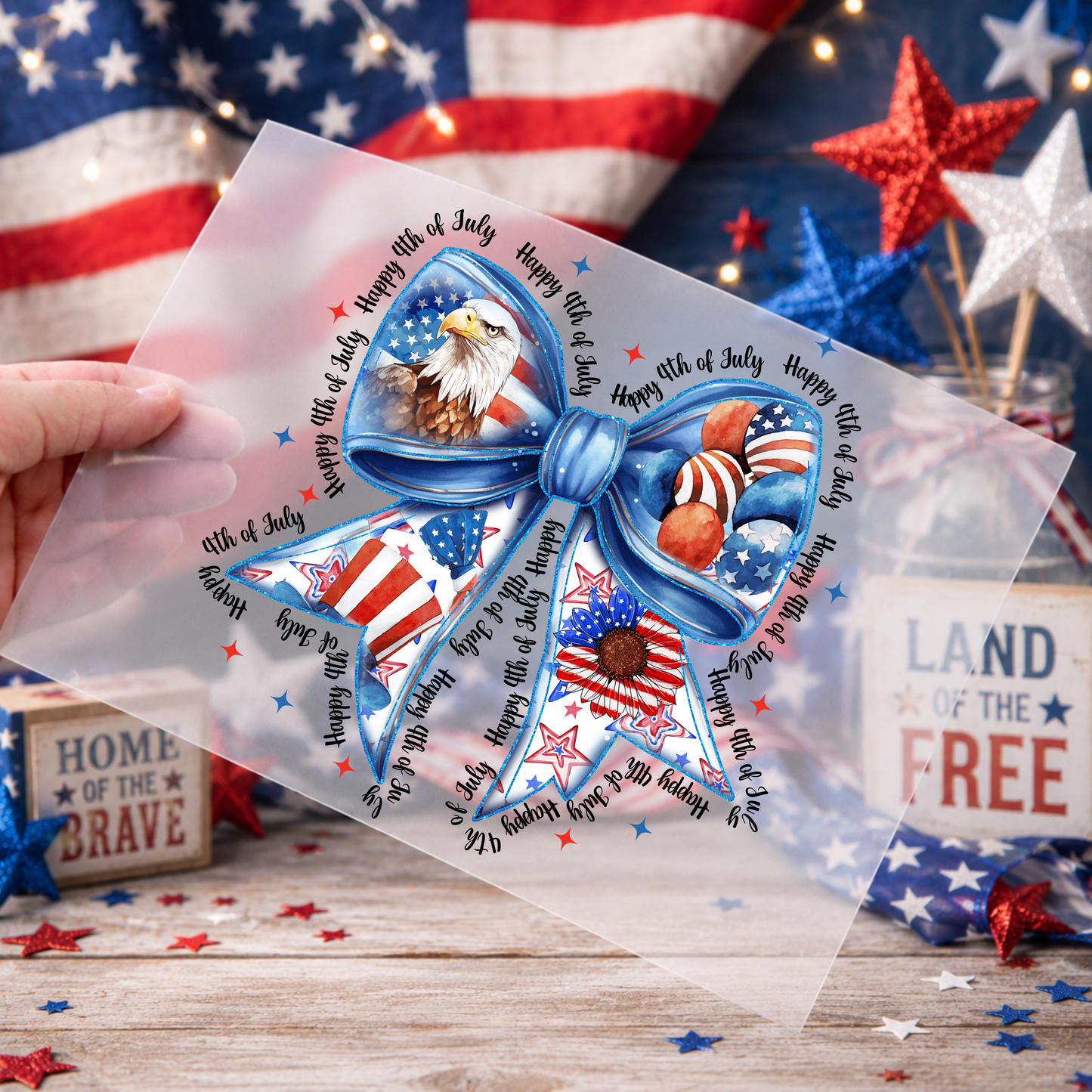 Patriotic DTF Print - Patriotic Bow