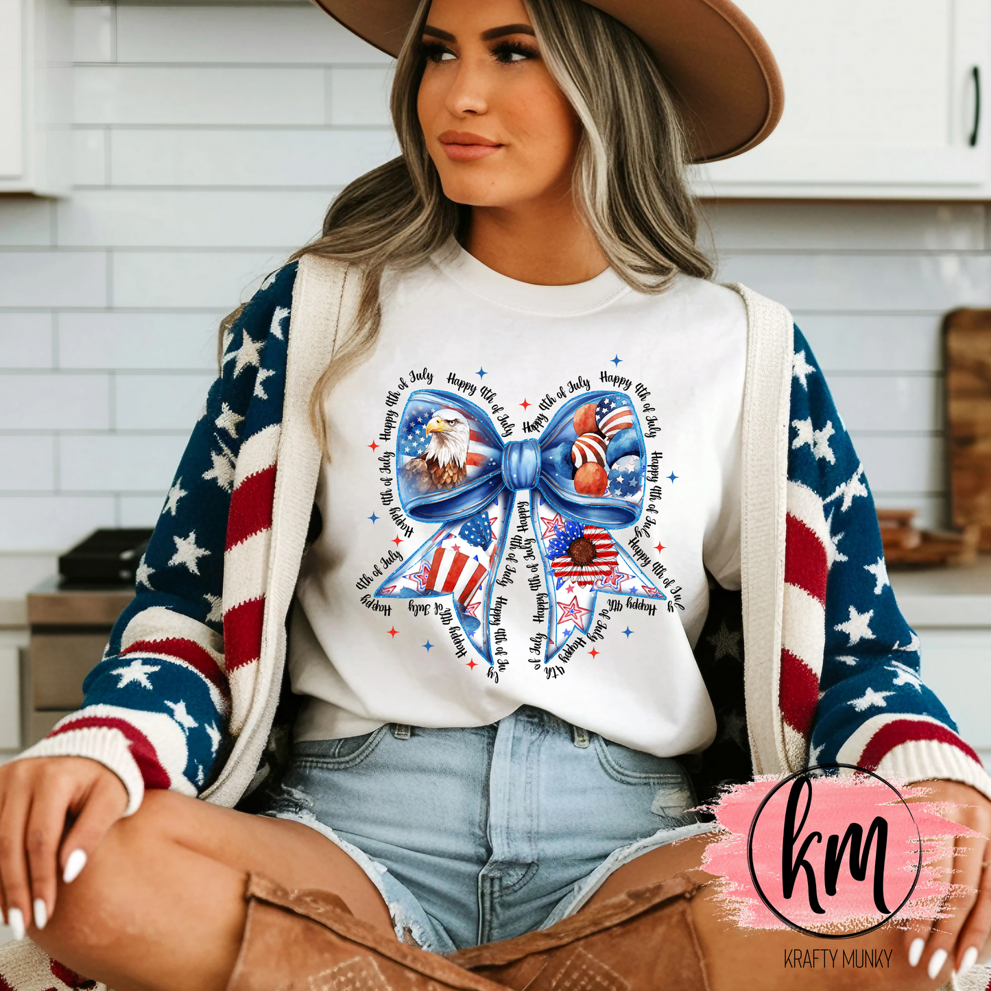 Patriotic Tshirt - American Bow