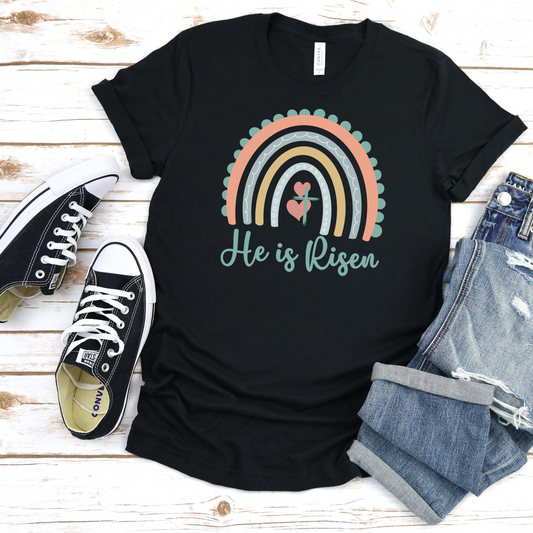 He Is Risen Graphic Tee, Religious Easter Faith T-Shirt