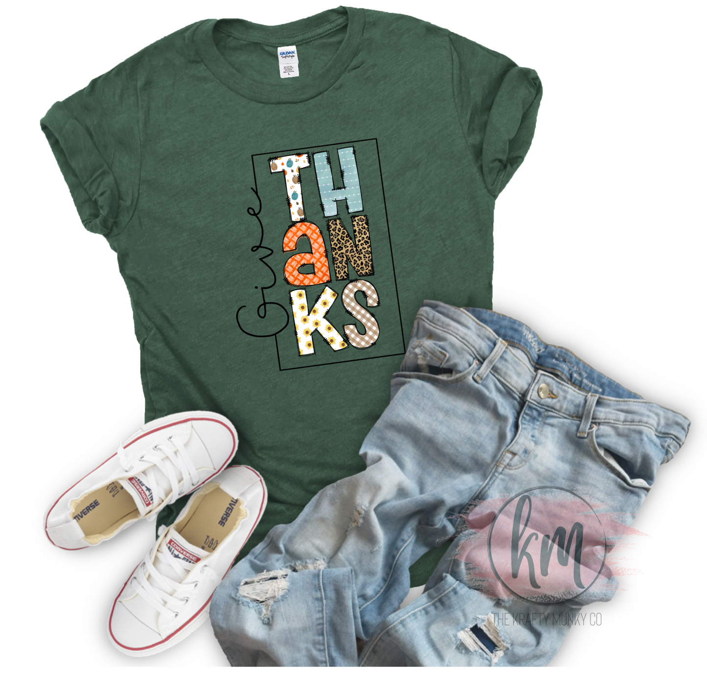 Give Thanks Doodle Fall Tshirt